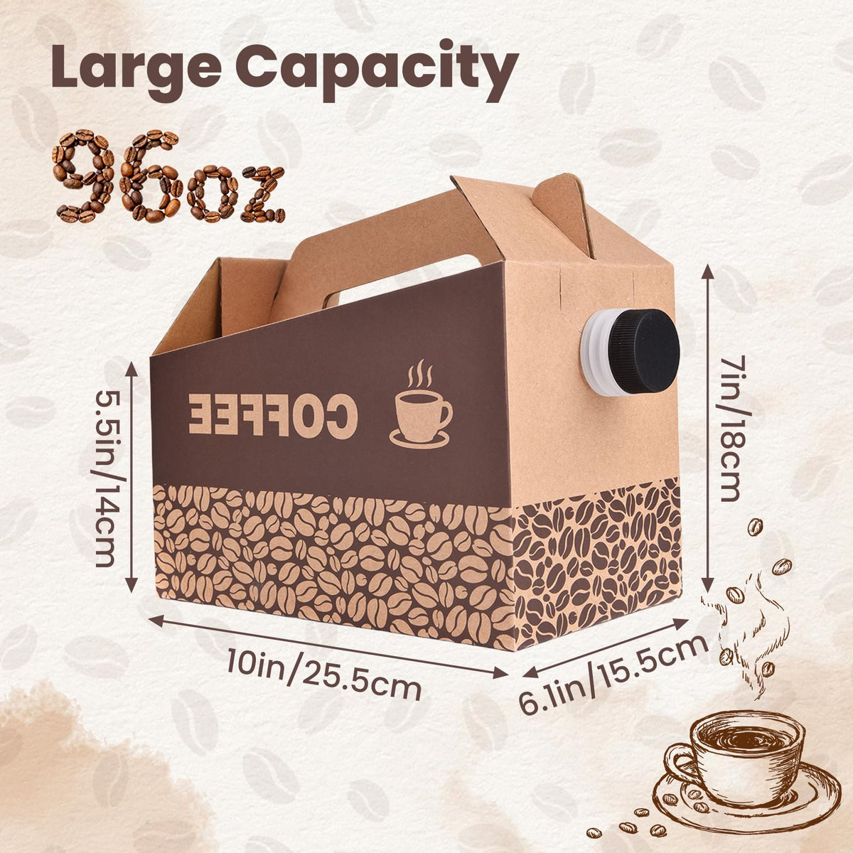 SkyJourney coffee box with handle for easy transport at events and offices.