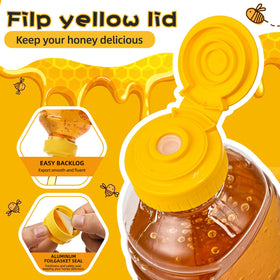 Transparent SkyJourney bottle shows remaining honey at a glance.