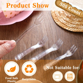Skylety clear disposable forks enhance wedding table styling