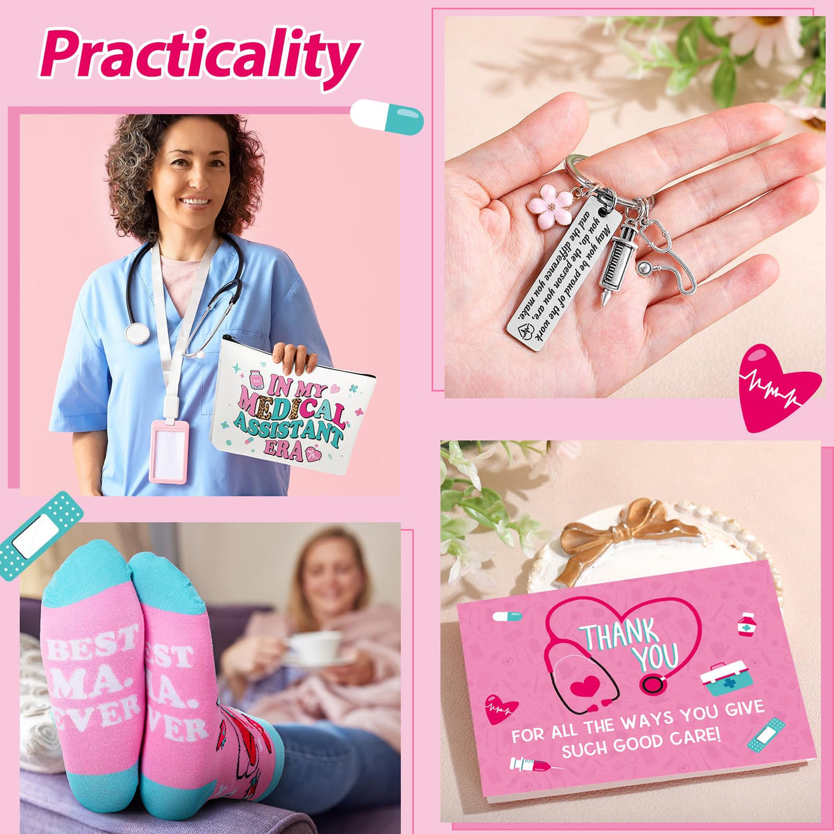 Skylety nurse badge reel doubles as a chic uniform accessory.