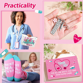 Skylety nurse badge reel doubles as a chic uniform accessory.