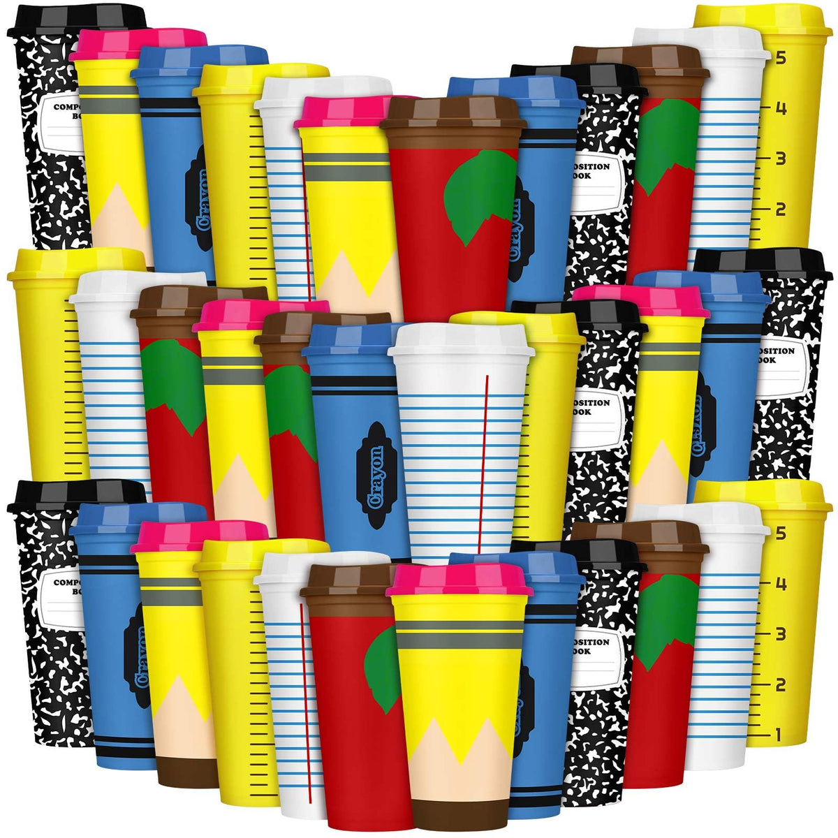 Skylety 16oz cup with apple pattern for classroom appreciation gifts