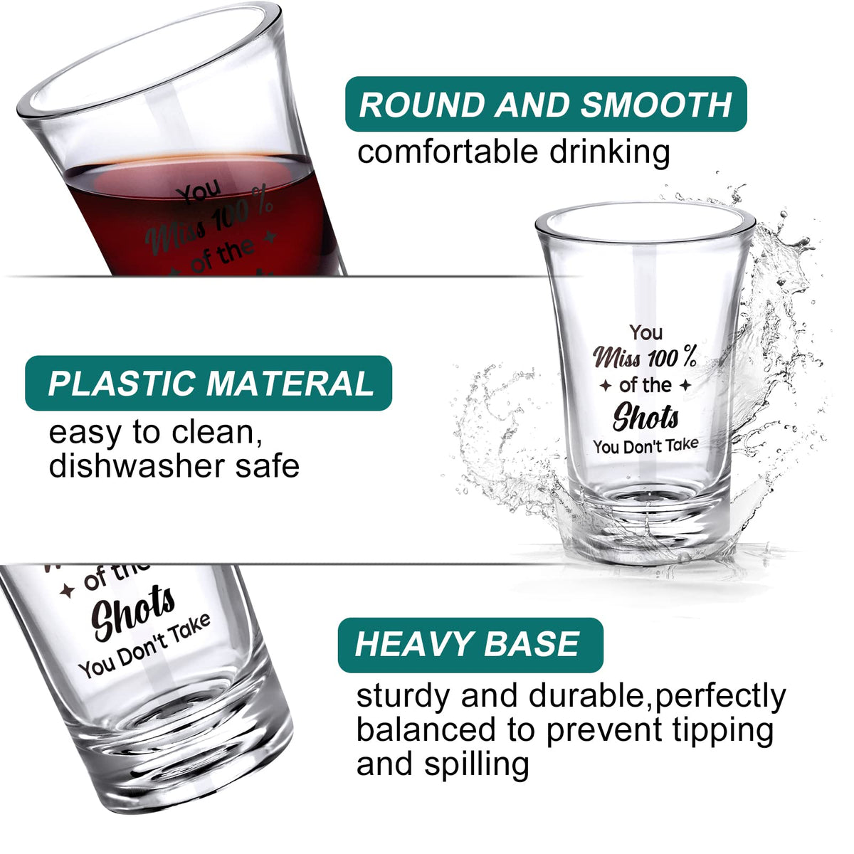 Skyley 1.2oz shot glasses with sturdy base great for desserts and espresso