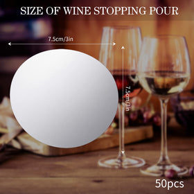 Skyley aluminum foil wine pourer close-up showing 7.5 cm diameter.