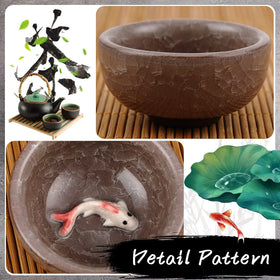 Skyley colorful ceramic cups close-up highlighting vibrant glaze and koi motif