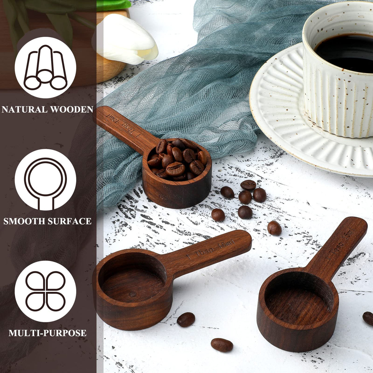 Skyley handle-engraved scoop helps quick, clear portioning at a glance.