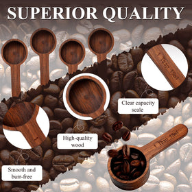 Skyley walnut wood scoop shows durable, scratch-free measuring for everyday use.
