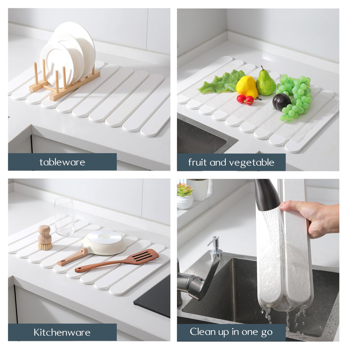 Skyutacil dish-drying mat on countertop versatile use