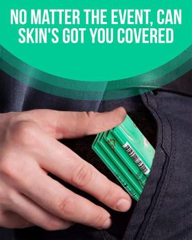 Skywin BeekSkin 24oz can sleeve in green enhances grip during parties.