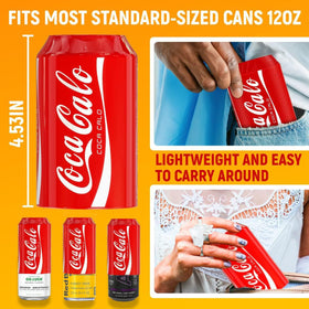 Skywin BeerSkin red silicone can cover shown on a can for camping