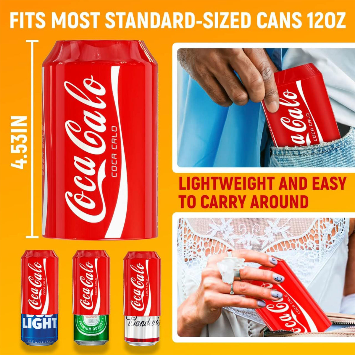 Skywin BeerSkin red silicone can cover for camping keeps cans easy to identify.