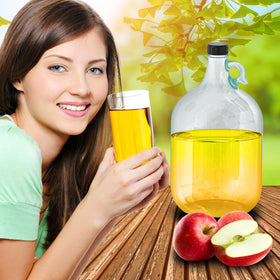 Skywin clear glass gallon bottle highlights contents for quick checks.