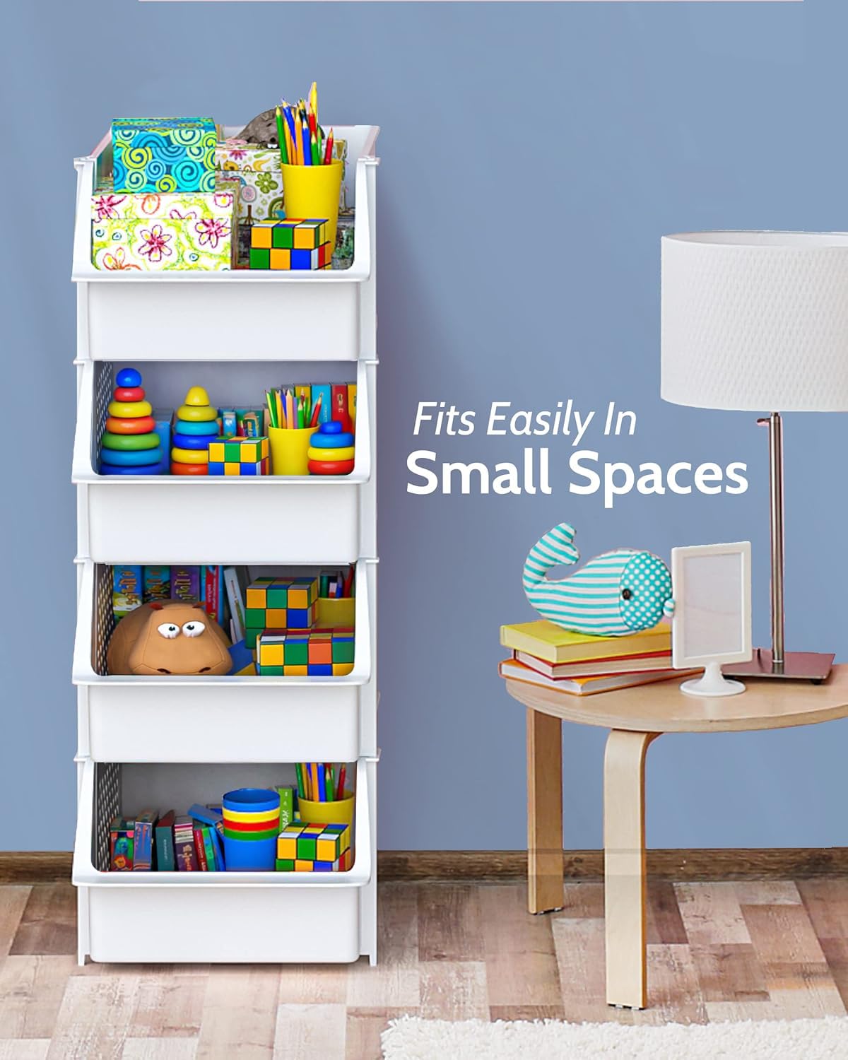 Skywin TidyFriend nestable storage bin saves space when not in use.