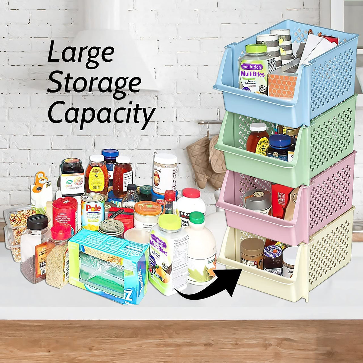 Skywin TidyFriend pantry bin helps organize snacks and dry goods at a glance.