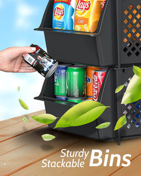 Skywin TidyFriend bins organize snacks and cans efficiently