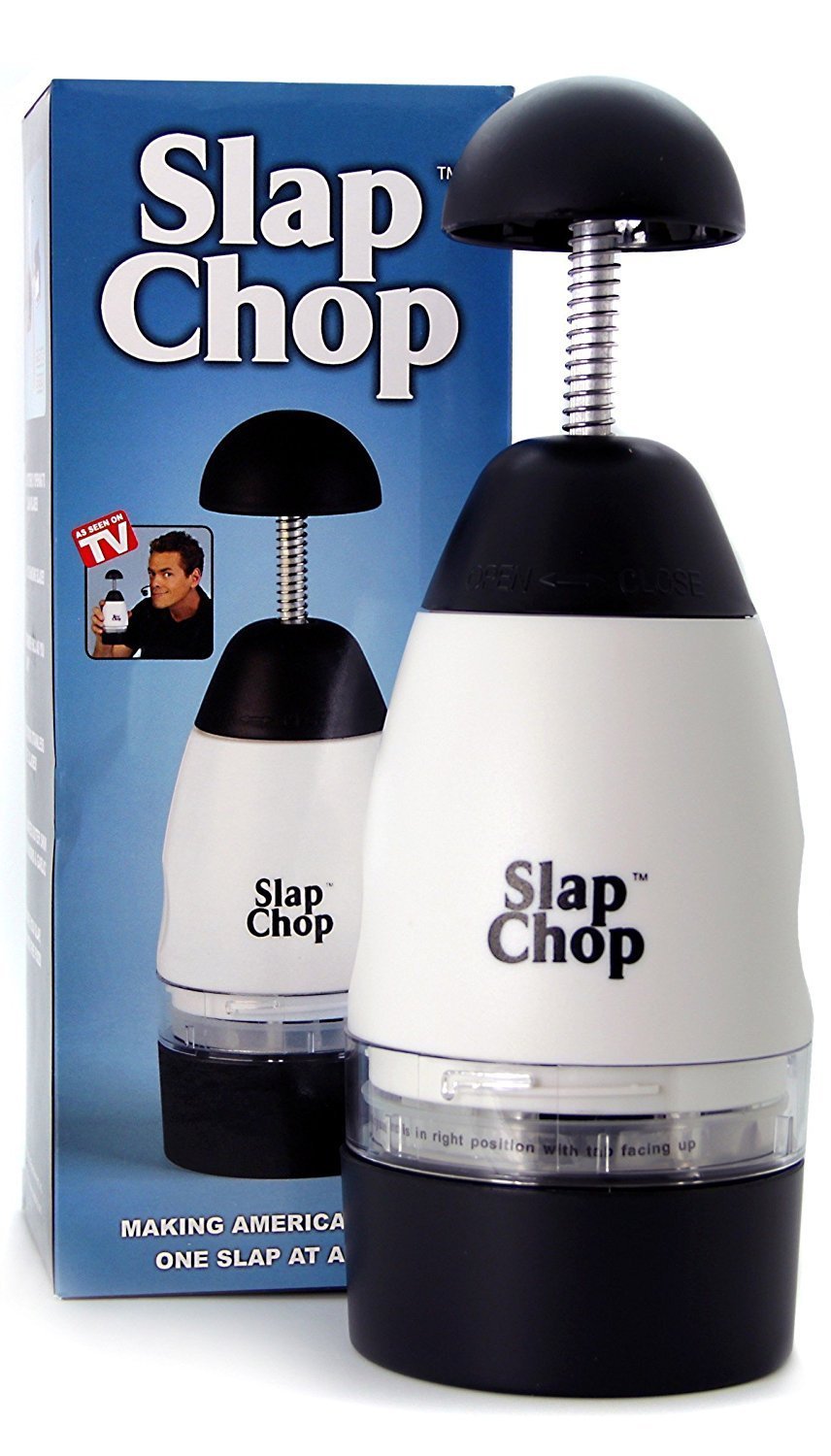 Slap Chop original slicer blades in action for fast chopping tasks