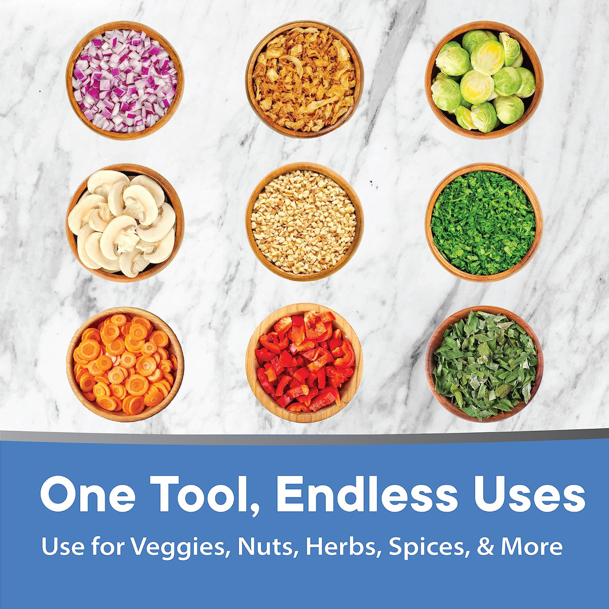 Slap Chop ready for salad toppings and versatile meals