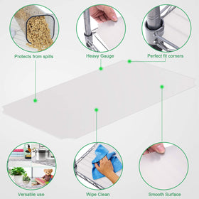 Flat, clear surface keeps shelves tidy and accessible.
