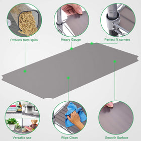 On a wire shelf, Slendor liner improves item containment and visibility.