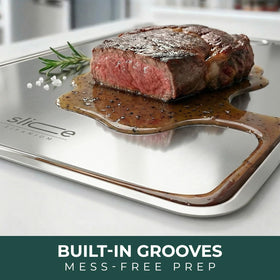 Slice Kitchenware titanium cutting board 15x11 shows generous prep space.