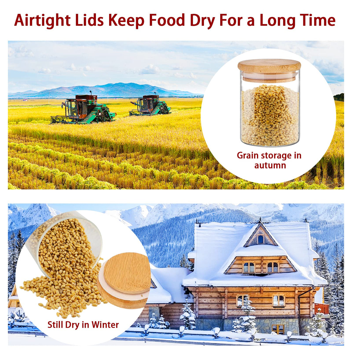 SLifeJars airtight seal ensures longer freshness for stored ingredients
