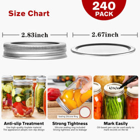 SLifeJars split-type lids shown for easy cleaning and reuse after canning tasks.