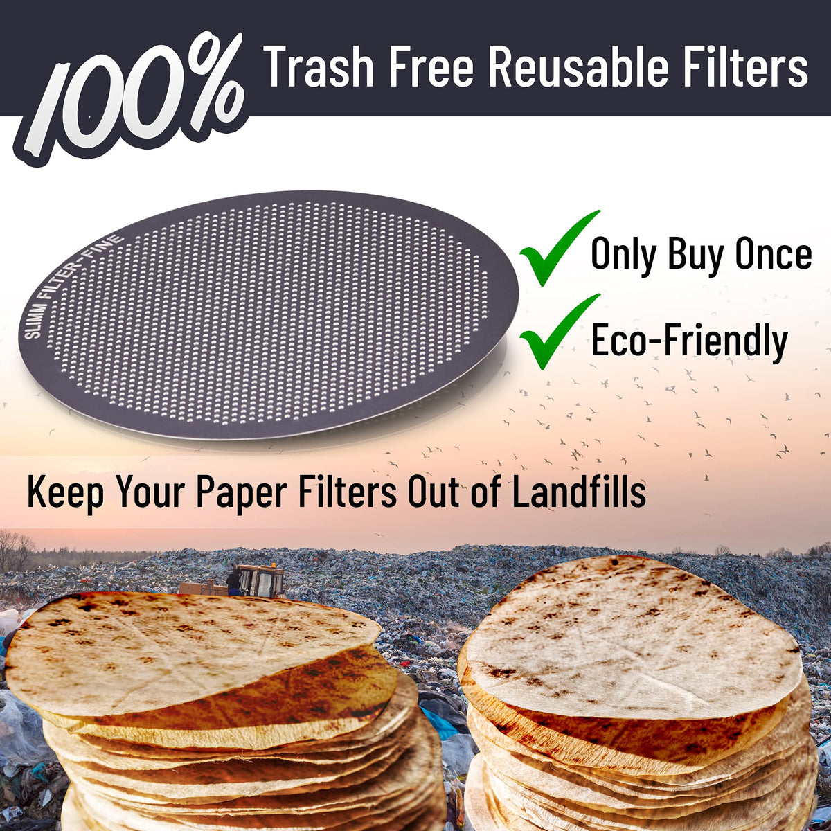 Slimm Filter ultra-fine detail shows ultimate filtration for bright, clear crema.
