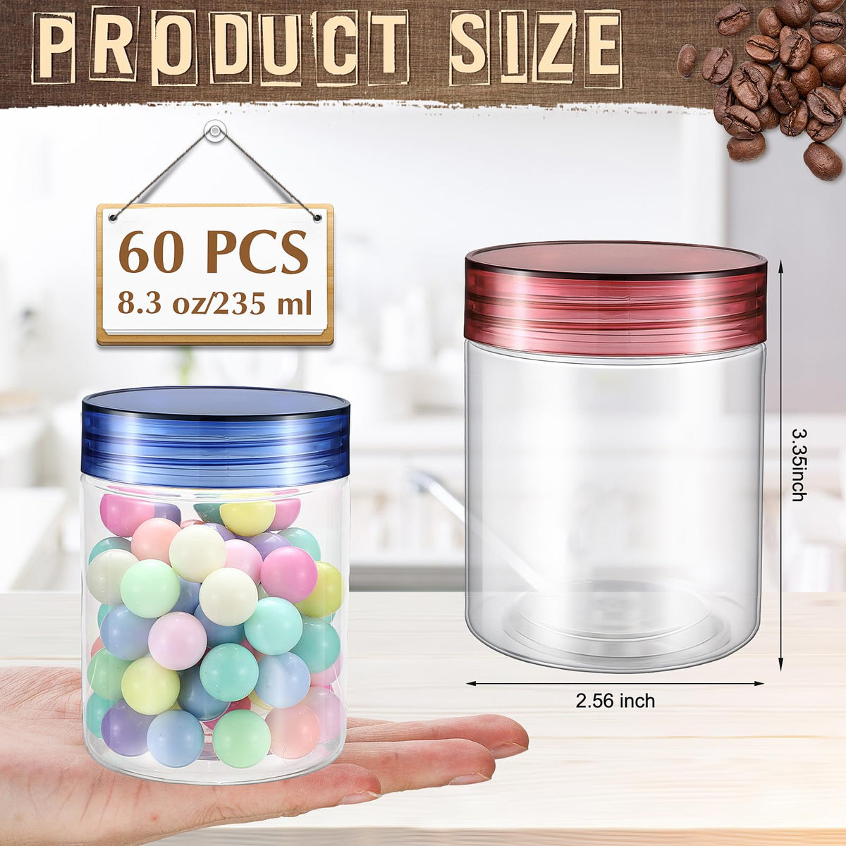 Sliner 8 oz clear jar with large mouth for easy refilling.
