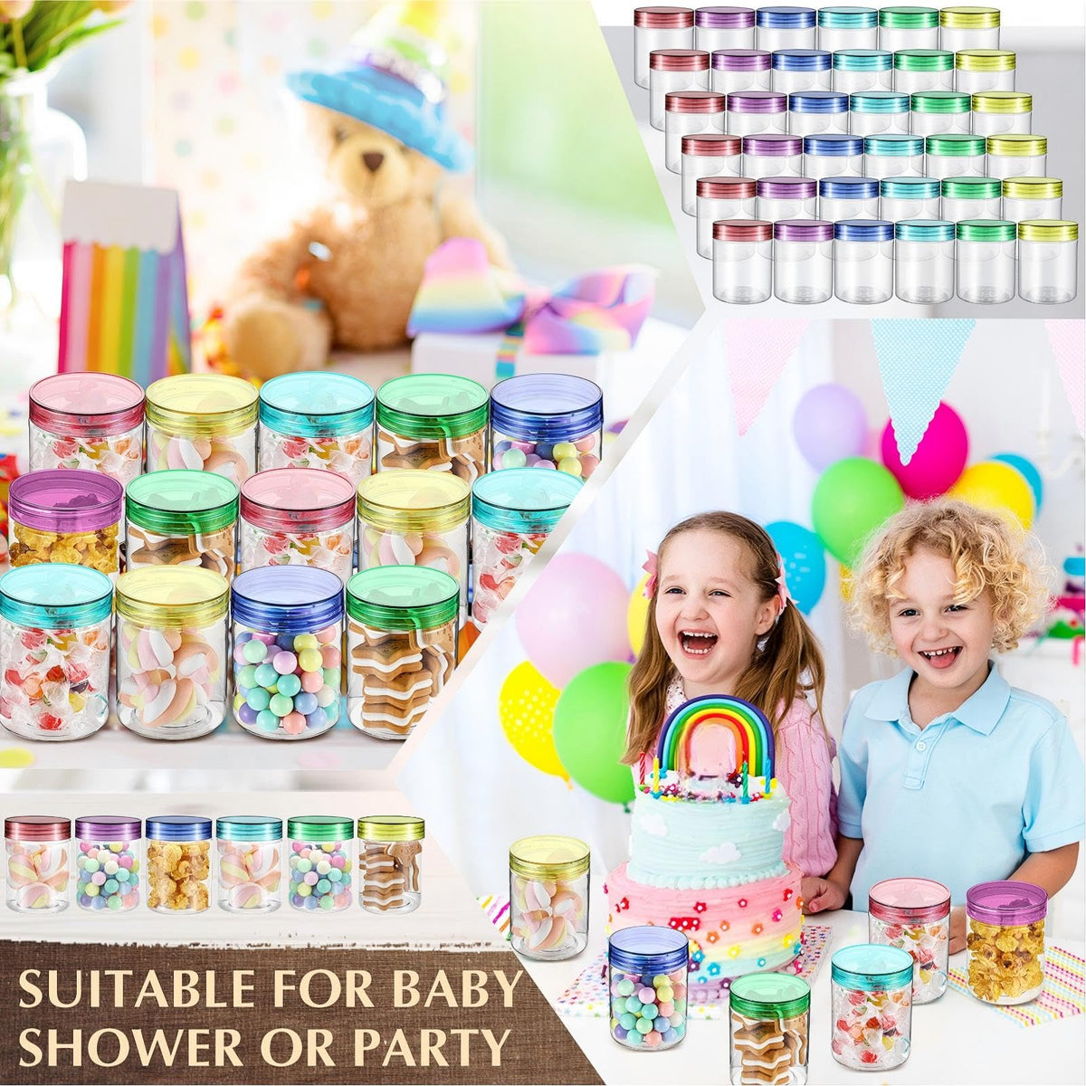 Sliner versatile plastic jars for cosmetics and kitchen staples.