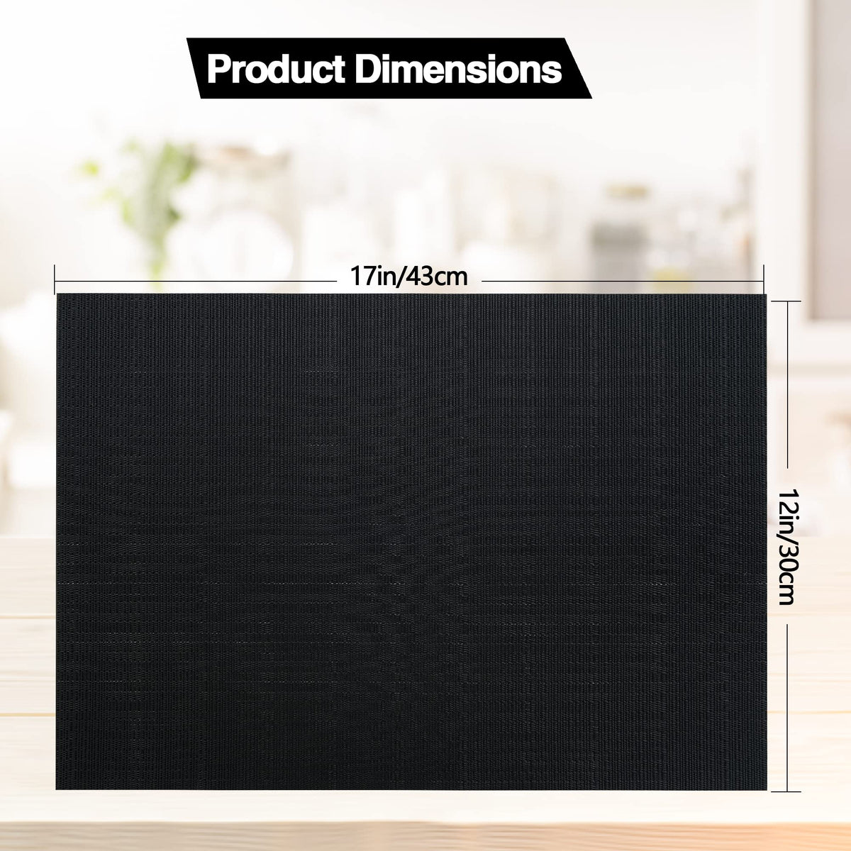 SLKQG black placemats heat resistant surface protects table while serving hot dishes.