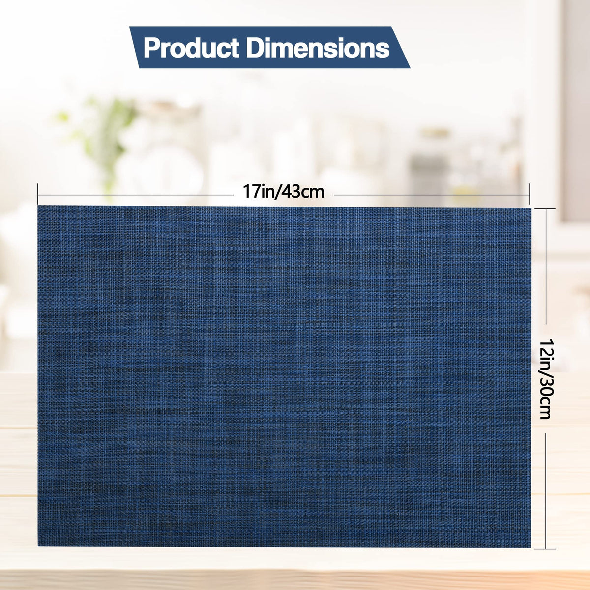SLKQG navy blue placemats made from durable material for long-lasting table protection