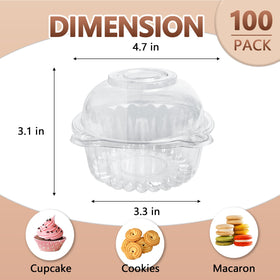 Slomg 100-pack cupcake containers for bulk party prep