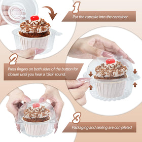 Slomg cupcake boxes with locking lid for leak resistance