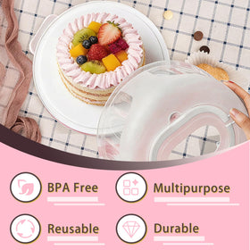 Slomg reversible base and cupcake holder organize sweets for easy serving.
