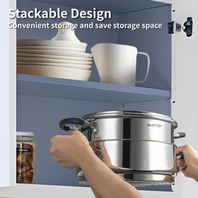 Slottet 18-8 stainless steel stockpot for durable, safe daily cooking.