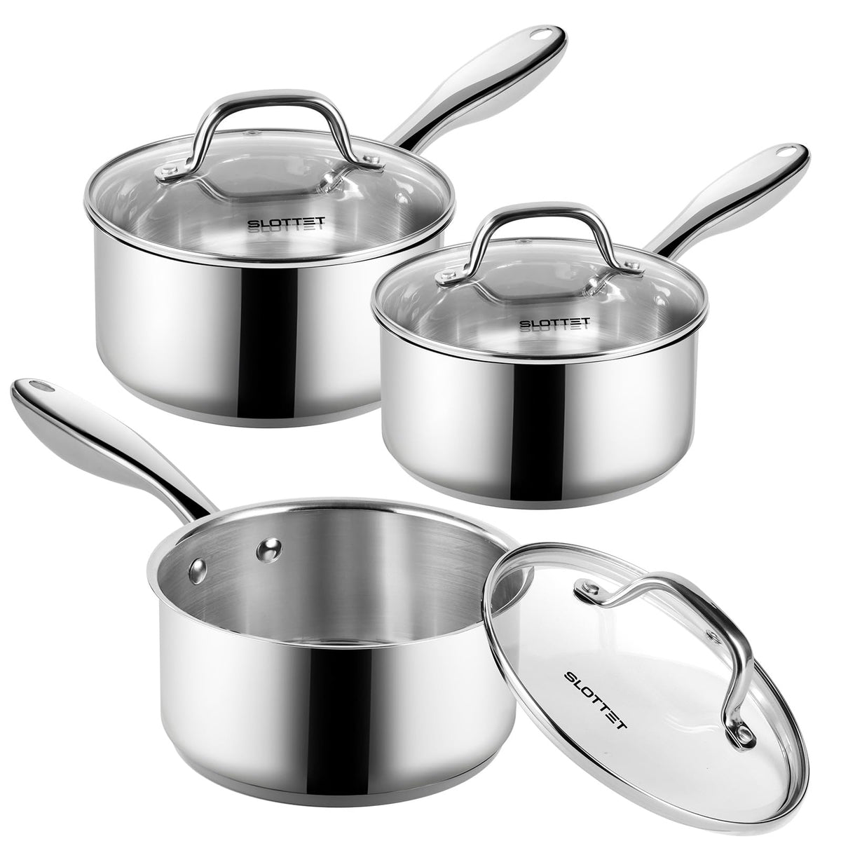 SLOTTET 1qt saucepan with lid ideal for quick, small-batch meals.