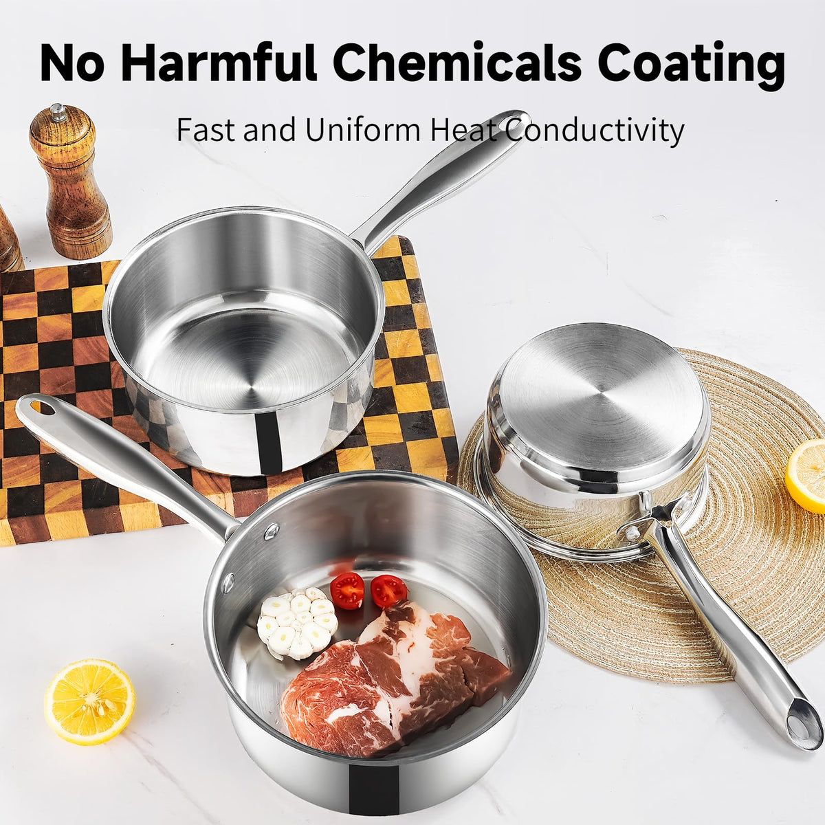SLOTTET 2qt saucepan with lid for comfortable family cooking.