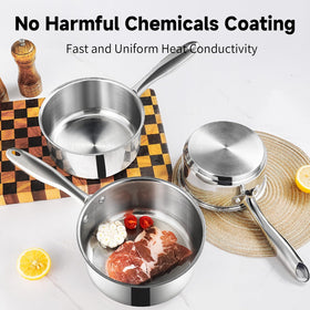 SLOTTET 2qt saucepan with lid for comfortable family cooking.
