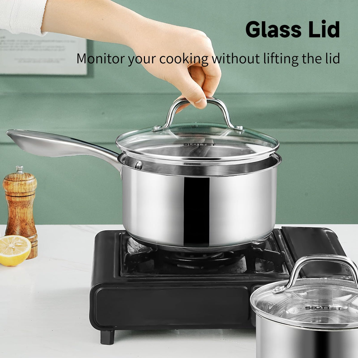 SLOTTET induction-compatible pans fit a wide range of stoves.