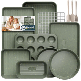 Slow Slog 12-piece bakeware stackable design offering space-saving storage.
