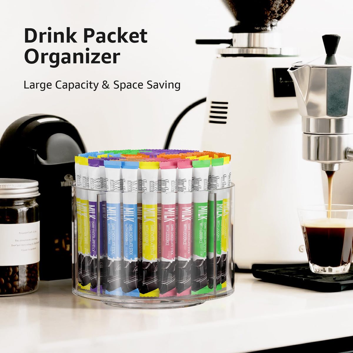 Slow Slog Divided Drink Packet Organizer leak-proof base prevents spills.