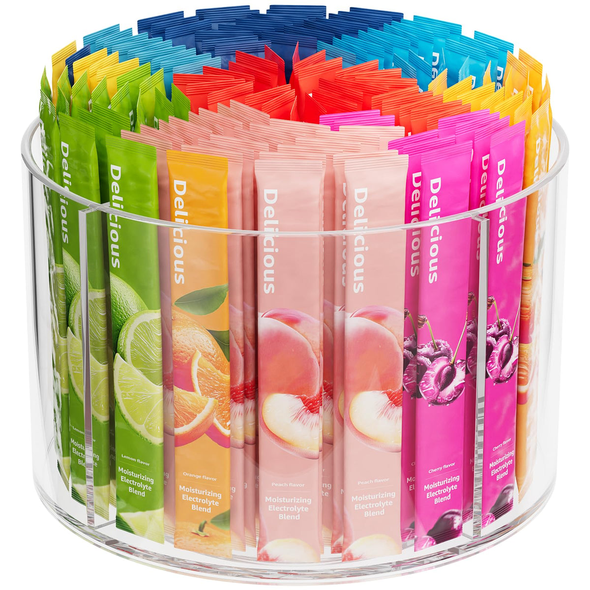 Slow Slog Divided Drink Packet Organizer top view reveals organized compartments for mix packets.