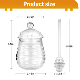 SlZKADY clear glass honey pot shows contents for easy portioning