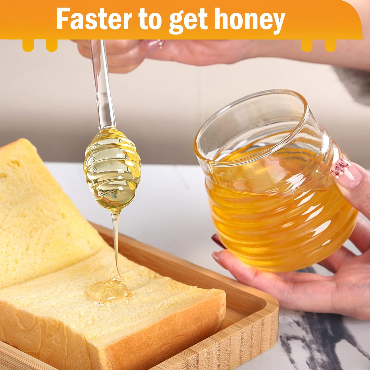 SlZKADY maple syrup in a glass jar with dipper at breakfast