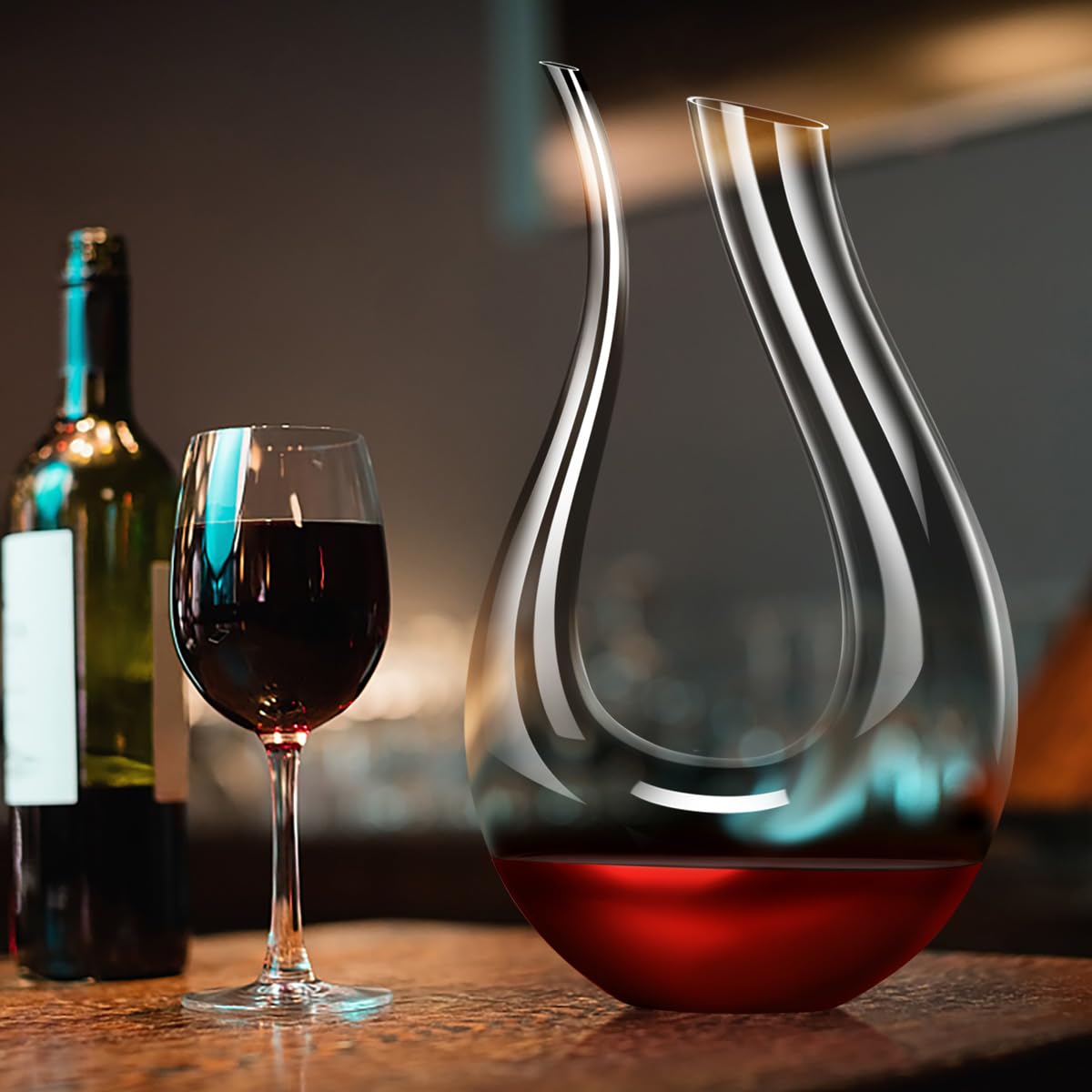 Smaier elegant home bar display adds sophistication to entertaining