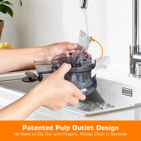 BPA-free materials and secure feed chute ensure safe juice preparation.