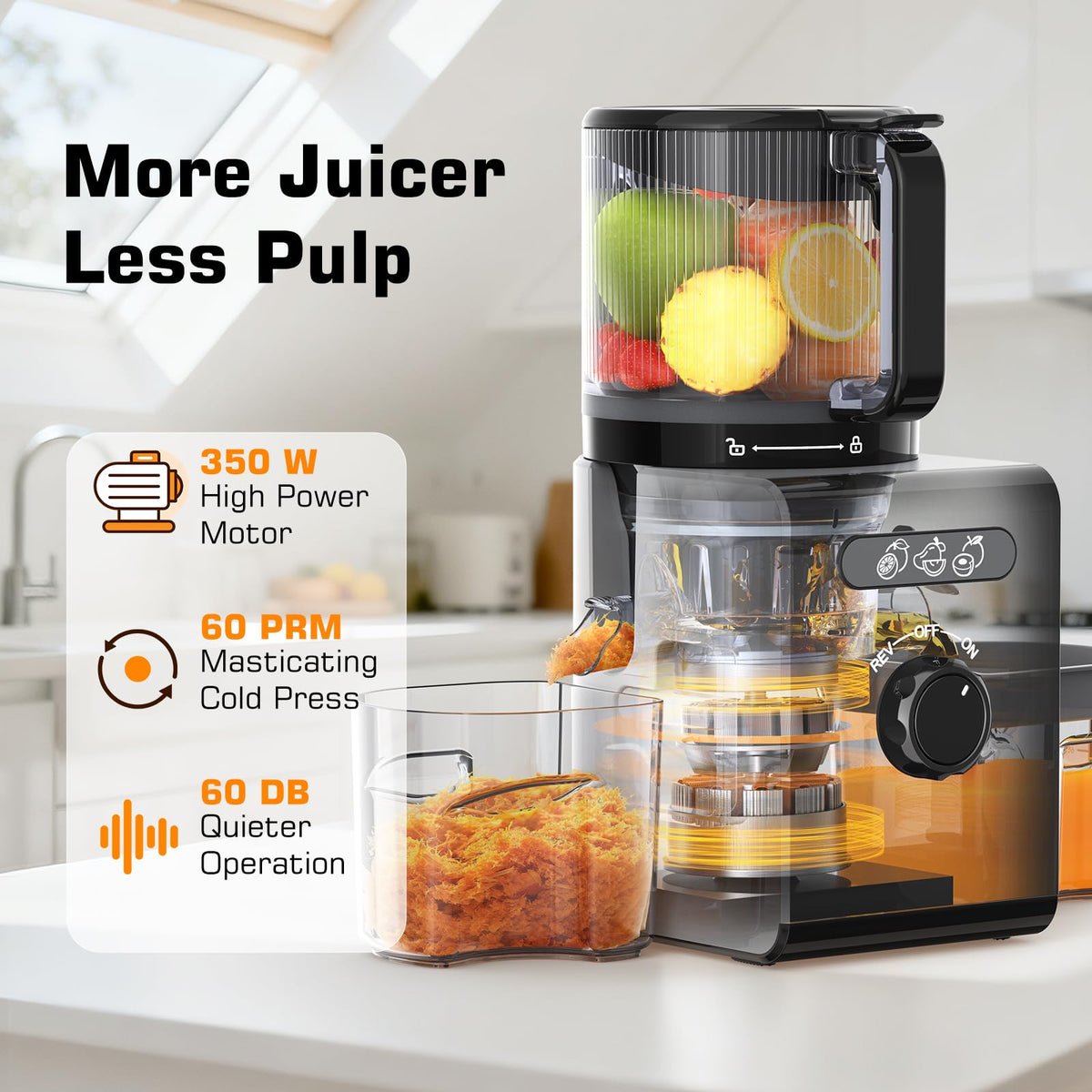 Sleek black finish fits modern kitchens and is easy to wipe down.
