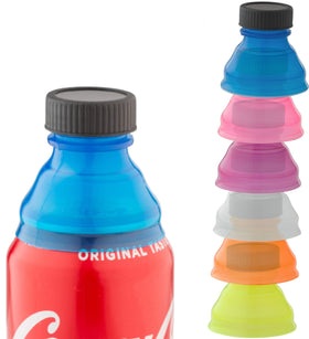 Smart House Inc reusable soda can lids with spill-proof snap-on color set for six cans
