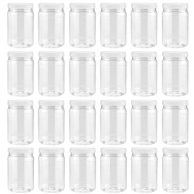 SMART SOLUTIONS clear mason jar with 18 oz capacity and lids for organized pantry storage.