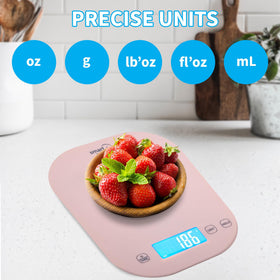 Smart Weigh pink scale display close-up showing clear grams and ounces